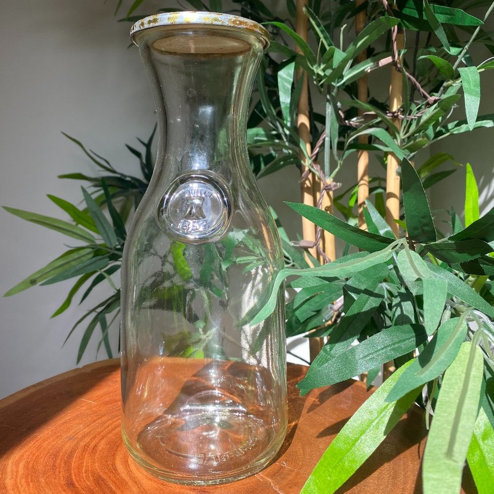 vintage glass jug with lid
